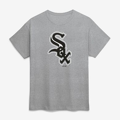 Men's Logo Athletic Heather Gray Chicago White Sox Official Logo T-Shirt