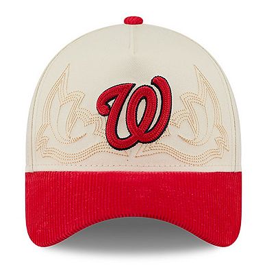 Men's New Era Stone Washington Nationals Western Stitch 9FORTY A-Frame Adjustable Hat
