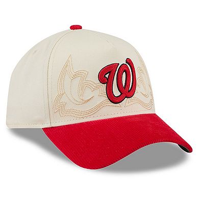 Men's New Era Stone Washington Nationals Western Stitch 9FORTY A-Frame Adjustable Hat