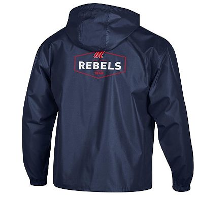 Men's Champion Navy Ole Miss Rebels Delay Packable Half-Zip Jacket