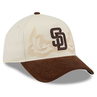 Men's New Era Stone San Diego Padres Western Stitch 9FORTY A-Frame Adjustable Hat
