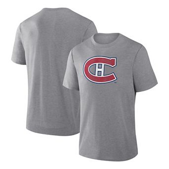 Men's Fanatics Heather Gray Montreal Canadiens Heritage Tribute Tri-Blend T-Shirt