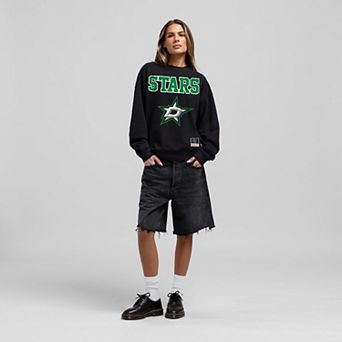 Women's Mitchell & Ness Black Dallas Stars Core Oversized Sweatshirt