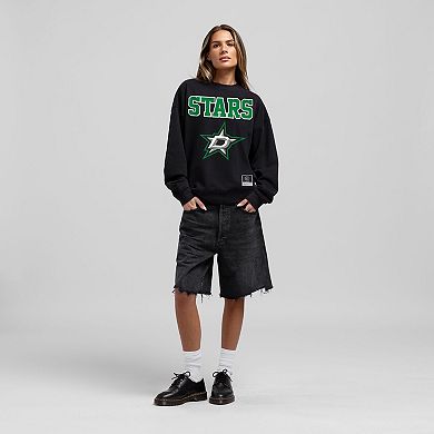 Women's Mitchell & Ness Black Dallas Stars Core Oversized Sweatshirt