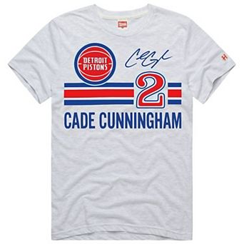 Unisex Homage Cade Cunningham Ash Detroit Pistons Jersey Remix Tri-Blend T-Shirt