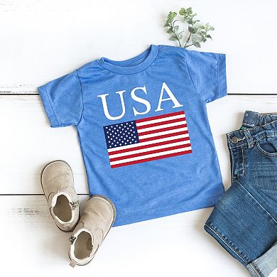 The Juniper Shop USA Flag Solid Toddler Short Sleeve Tee