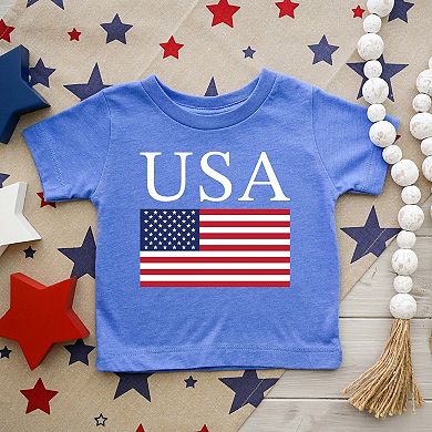 The Juniper Shop USA Flag Solid Toddler Short Sleeve Tee