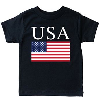 The Juniper Shop USA Flag Solid Toddler Short Sleeve Tee