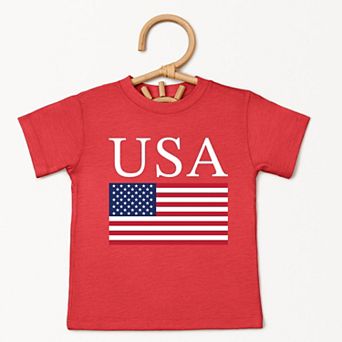 The Juniper Shop USA Flag Solid Toddler Short Sleeve Tee