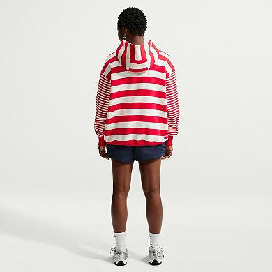 Women's Nike White/Red USMNT Oversized Phoenix Fleece Hoodie