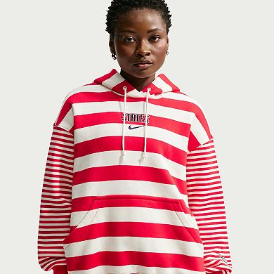 Women's Nike White/Red USMNT Oversized Phoenix Fleece Hoodie