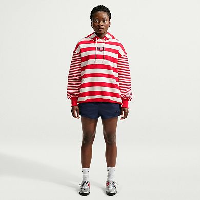 Women's Nike White/Red USMNT Oversized Phoenix Fleece Hoodie