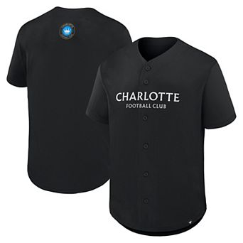 Men's Fanatics Black Charlotte FC Maximum Intensity Button-Up Jersey