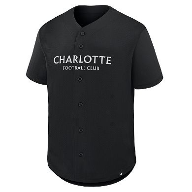 Men's Fanatics Black Charlotte FC Maximum Intensity Button-Up Jersey