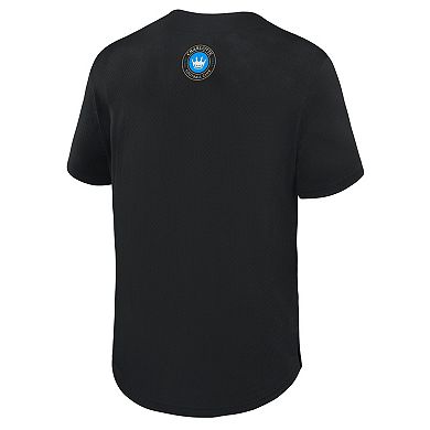 Men's Fanatics Black Charlotte FC Maximum Intensity Button-Up Jersey