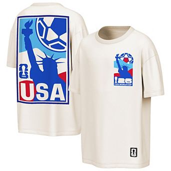 Men's Outerstuff Cream USMNT FIFA World Cup 2026 Post Card Oversized T-Shirt