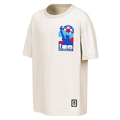 Men's Outerstuff Cream USMNT FIFA World Cup 2026 Post Card Oversized T-Shirt