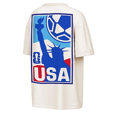 Men's Outerstuff Cream USMNT FIFA World Cup 2026 Post Card Oversized T-Shirt