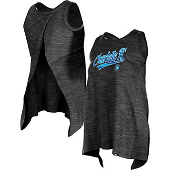 Women's 5th & Ocean by New Era Black Charlotte FC Athletic Cross Back Tank Top