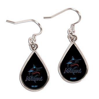 WinCraft Miami Marlins Tear Drop Dangle Earrings