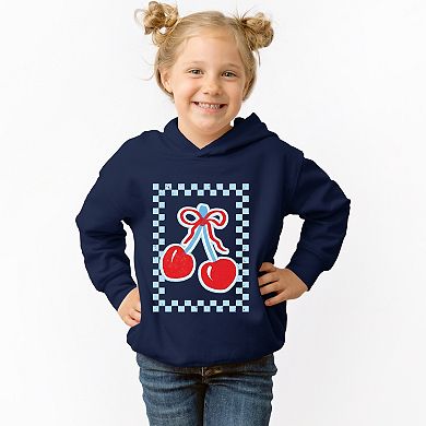The Juniper Shop Patriotic Cherries Checkered Toddler Hoodie
