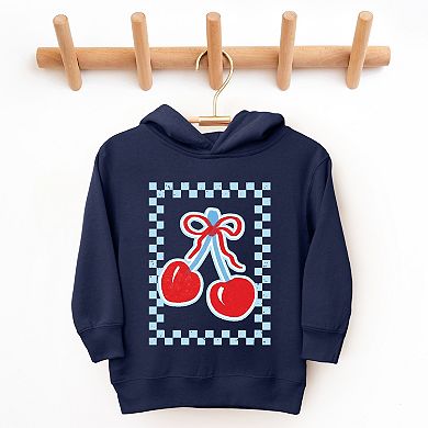 The Juniper Shop Patriotic Cherries Checkered Toddler Hoodie