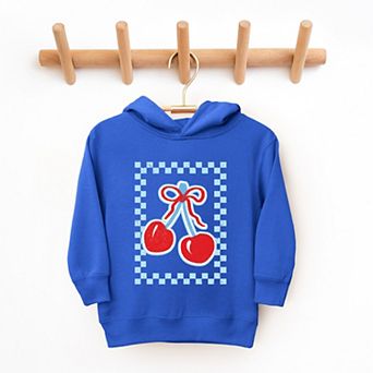 The Juniper Shop Patriotic Cherries Checkered Toddler Hoodie