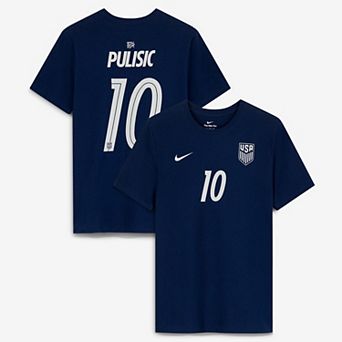 Men's Nike Christian Pulisic Navy USMNT Away Name & Number T-Shirt