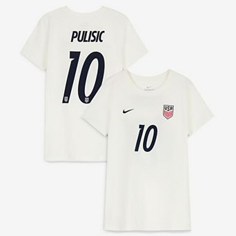 Women's Nike Christian Pulisic Cream USMNT Home Name & Number T-Shirt