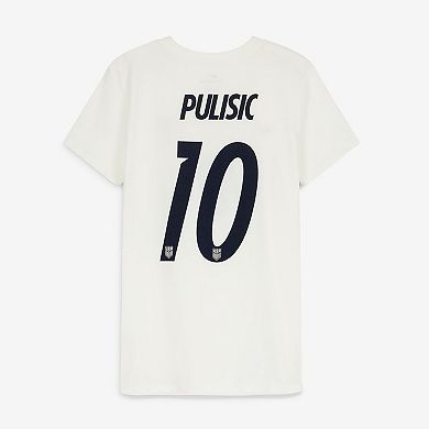 Women's Nike Christian Pulisic Cream USMNT Home Name & Number T-Shirt