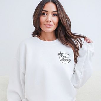 Embroidered Beach Sunset Sweatshirt