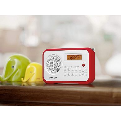 Sangean PR‑D18BK AM/FM Portable Digital Radio with Protective Bumper