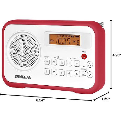 Sangean PR‑D18BK AM/FM Portable Digital Radio with Protective Bumper