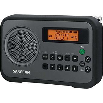 Sangean PR‑D18BK AM/FM Portable Digital Radio with Protective Bumper