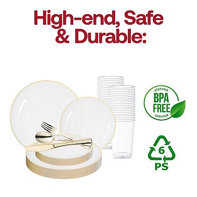 All-In-One Designer Disposable Tableware Suite 120 Guests