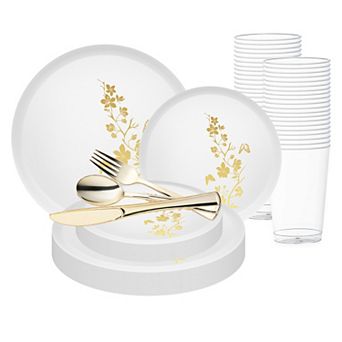 All-In-One Designer Disposable Tableware Suite 120 Guests