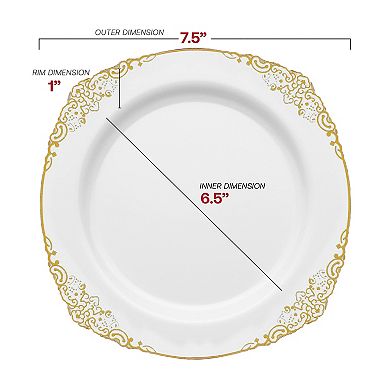 Fancy Round Disposable Plastic Plate Set - 120 Sets