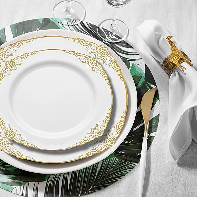 Fancy Round Disposable Plastic Plate Set - 120 Sets