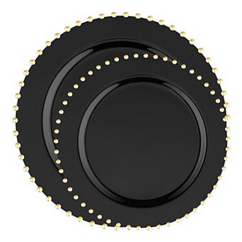 Fancy Round Disposable Plastic Plate Set - 120 Sets