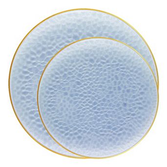 Fancy Round Disposable Plastic Plate Set - 120 Sets