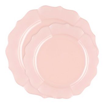 Fancy Round Disposable Plastic Plate Set - 120 Sets