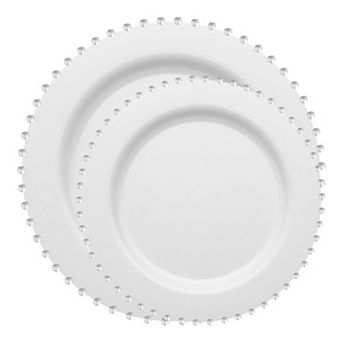 Fancy Round Disposable Plastic Plate Set - 120 Sets