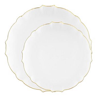 Fancy Round Disposable Plastic Plate Set - 120 Sets