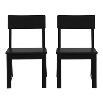 Modern HDPE Outdoor Armless Patio Dining Chairs (Set of 2)