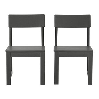 Modern HDPE Outdoor Armless Patio Dining Chairs (Set of 2)