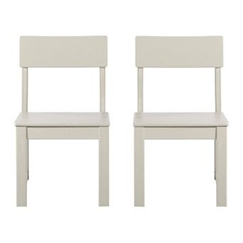 Modern HDPE Outdoor Armless Patio Dining Chairs (Set of 2)