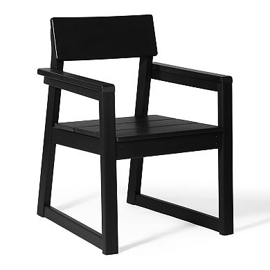 Modern HDPE Outdoor Patio Dining Arm Chairs (Set of 2)