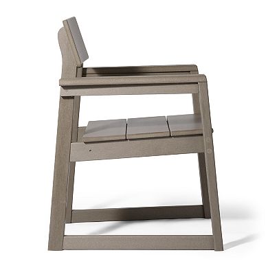 Modern HDPE Outdoor Patio Dining Arm Chairs (Set of 2)