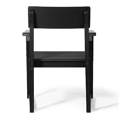 Modern HDPE Outdoor Patio Dining Arm Chairs (Set of 2)
