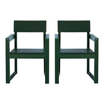 Modern HDPE Outdoor Patio Dining Arm Chairs (Set of 2)